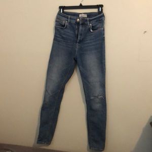Zara Medium Wash High Rise Skinny Ankle